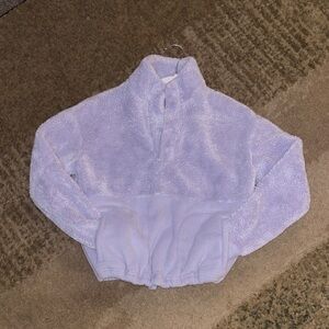 Lavender Fleece Pullover with High Collar